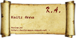 Keitz Anna névjegykártya
